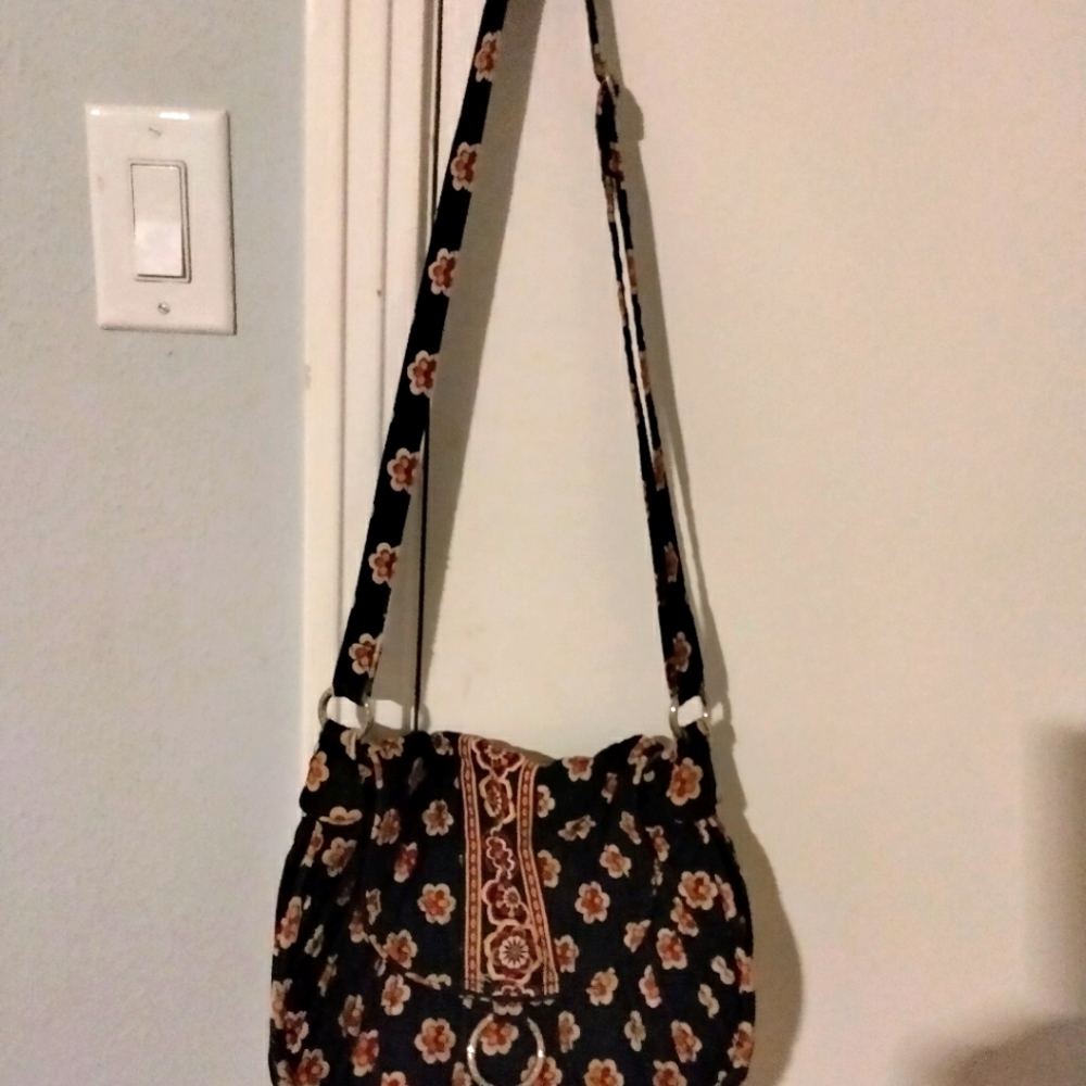 Vera Bradley Quilted Flower Pattern Cross Body Bag Purse